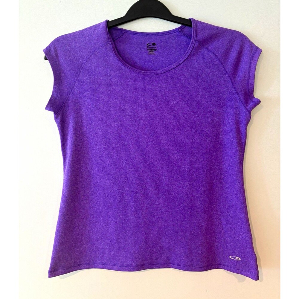 Champion DuoDry+ Moisture Wicking Athletic T-Shirt Crew Neck Purple M